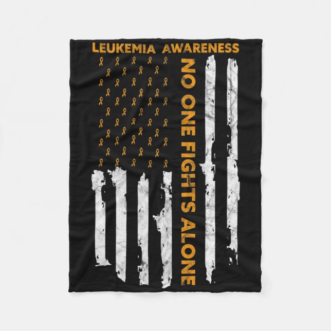 Cobertor De Velo Leucemia Sensibilização Mês Bandeira Americana Sou (Frente)