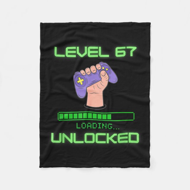 Cobertor De Velo Level 67 Unlocked Gaming 6-7 School Meme Six Seven (Frente)