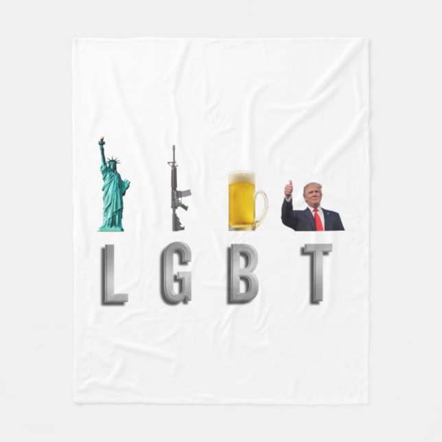 Cobertor De Velo LGBT - Liberty Guns Beer Trump 6 (Frente)