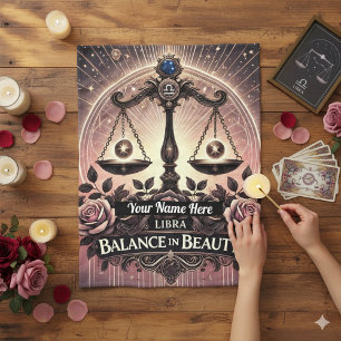 Cobertor De Velo Libra "Balance in Beauty" Fleece Blanket