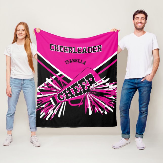 Cobertor De Velo Líder de torcida  📣 - Rosa Quente, Branco & Preto (In Situ)