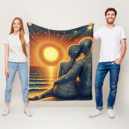 Cobertor De Velo Liebespaar bei Sonnen Untergang am Meer