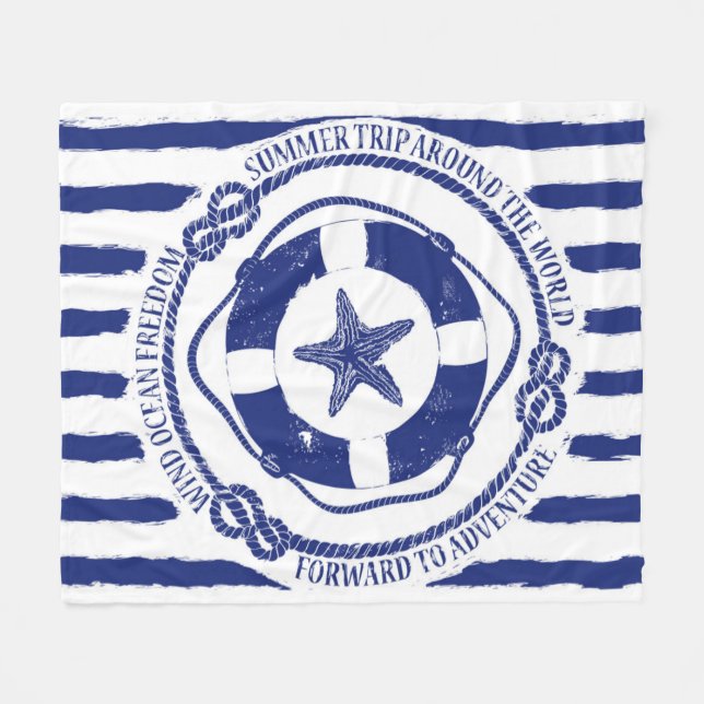 Cobertor De Velo Lifebuoy e estrela do mar (Frente (Horizontal))