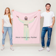 Lifesize Jesus Pink Blanket - Personalize-o