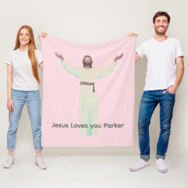Cobertor De Velo Lifesize Jesus Pink Blanket - Personalize-o