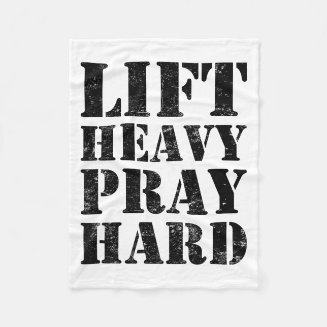 Cobertor De Velo Lift Heavy Pray Hard Gym Christian Quote  (Frente)