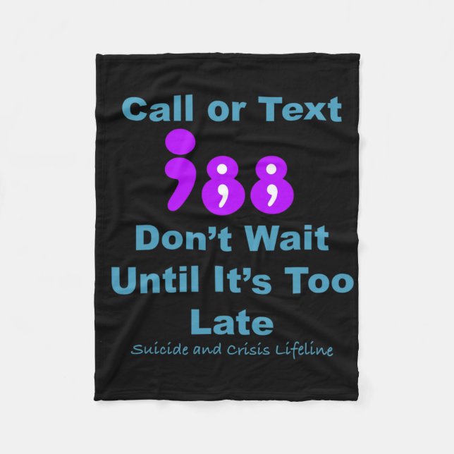 Cobertor De Velo Ligue ou envie o texto 988 Não aguarde (Frente)