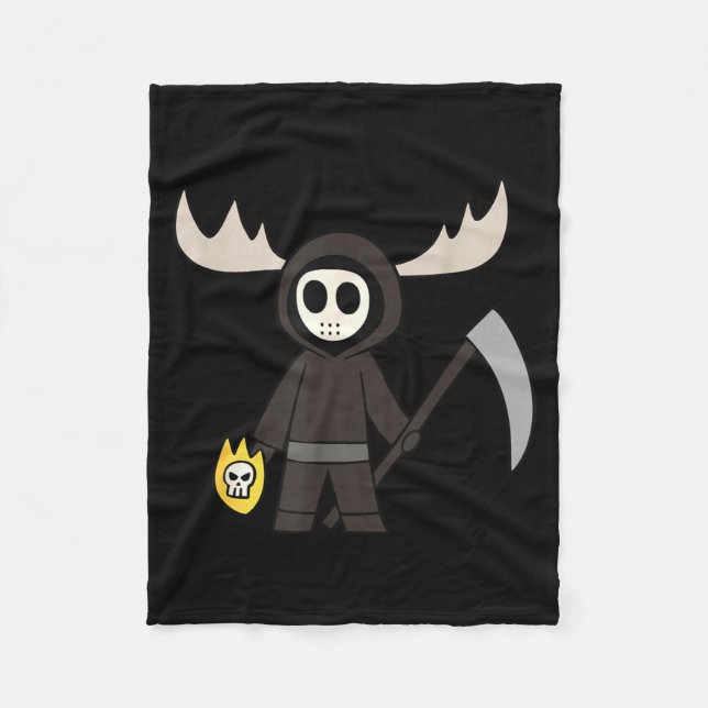 Cobertor De Velo Lil Doom Moose - Funny Reaper Cartoon  (Frente)