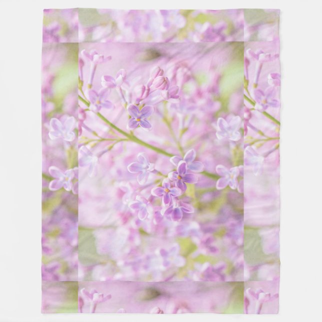 Cobertor De Velo Lilac Flowers Mist (Frente)