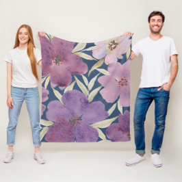 Cobertor De Velo Lilacs on watercolor blue background