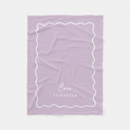 Cobertor De Velo Lilás Roxo Borda Ondulada Monogramada