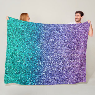 Cobertor De Velo Lilás Roxo & Verde Água Téu Brilhante Glitter