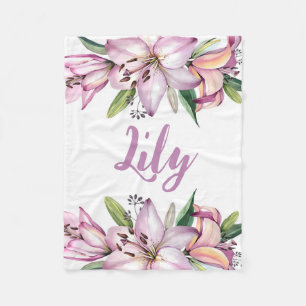Cobertor De Velo Lily Baby Blanket, Lily Floral, Lily Nursery, Baby