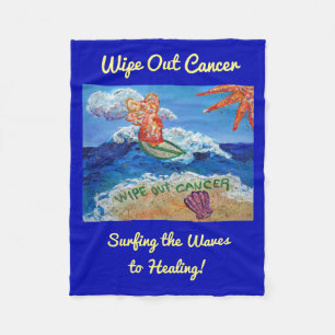 Cobertor De Velo Limpar Cancer Surfing Angel Chemo Custom Blanket