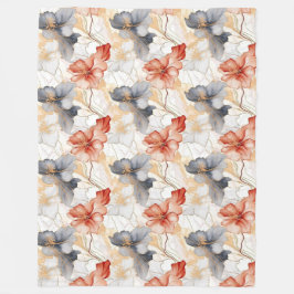 Cobertor De Velo Linda feminina Peach Blue e White Floral