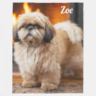 Cobertor De Velo Linda Lhasa Apso Personalizada