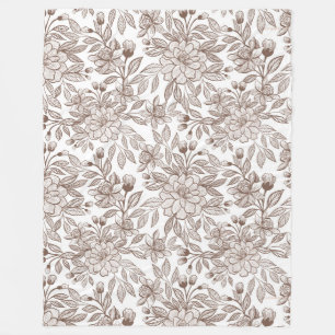 Cobertor De Velo Linda Mocha Mousse Vintage Floral