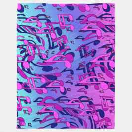 Cobertor De Velo Linda música Aqua Azul Cor-de-rosa, Flor Quente