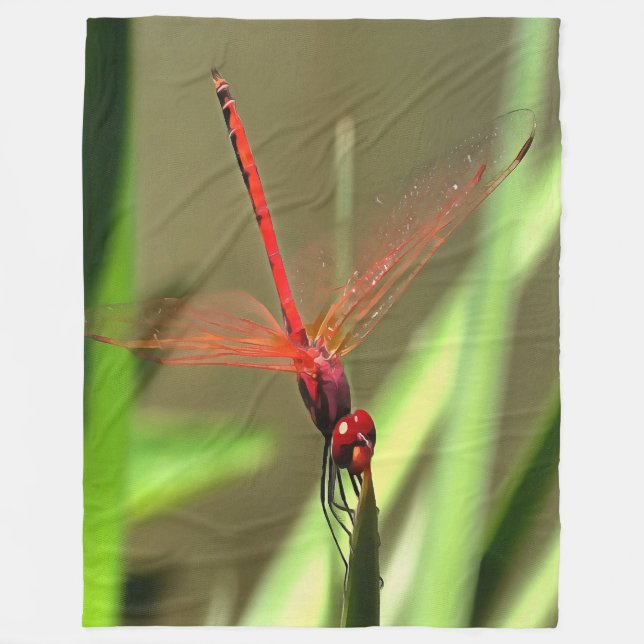 Cobertor De Velo Linda pintura acrílica do Firecracker Dragonfly (Frente)