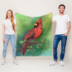 Cobertor De Velo Linda pintura de pássaro vermelho Norte 