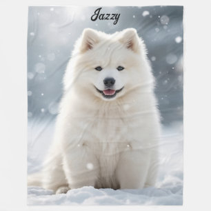 Cobertor De Velo Linda Samoyed Personalizado