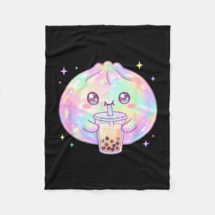 Cobertor De Velo Lindo bolinho bebendo chá de boba kawaii chá bubbl