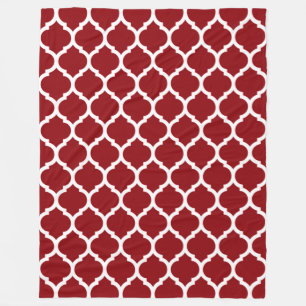 Cobertor De Velo Lindo padrão marroquino Quatrefoil burgundy
