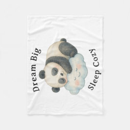 Cobertor De Velo Lindo Panda Sonolento na Nuvem Aquarela