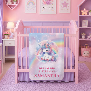 Cobertor De Velo Lindo Unicórnio Rosa Roxo Menina Aniversário Bebê