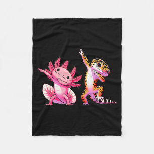 Cobertor De Velo Lindos amigos axolotes do lagarto leopardo Kawaii