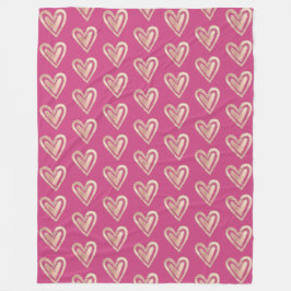 Cobertor De Velo Lindos Corações Rosa e Dourado Rosa