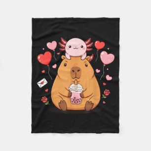 Cobertor De Velo Lindos Kawaii Axolotl Capybara Bubble Tea Meninos