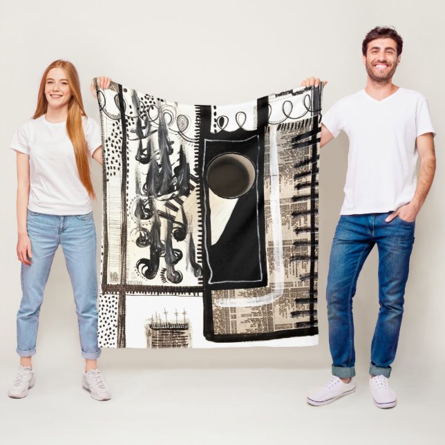 Cobertor De Velo Linguagem da Cidade em Preto e Branco (In Situ)