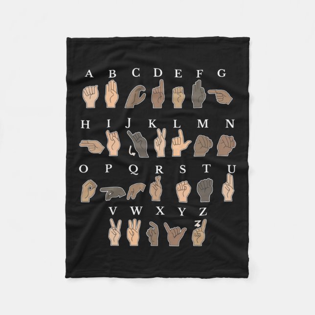 Cobertor De Velo Linguagem de Sinais Asl Obter Consciência Deficien (Frente)