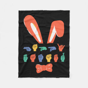 Cobertor De Velo Linguagem de Sinal de Felz pascoa Asl Candy Ovos M