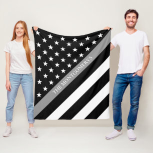 Cobertor De Velo Linha cinzenta fina nome correccional do monograma