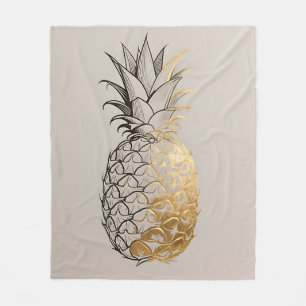 Cobertor De Velo Linha de Arte de Abacaxi Dourado