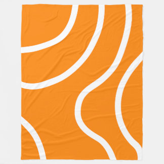 Cobertor De Velo Linhas Brancas Abstratas Minimalistas em Laranja V