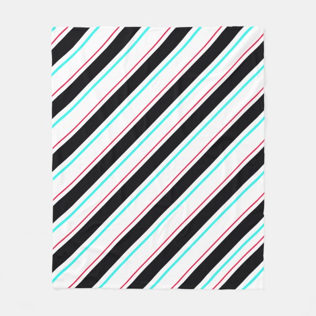 Cobertor De Velo Linhas de Grelha Regional Preto Branco Escorregado (Frente)