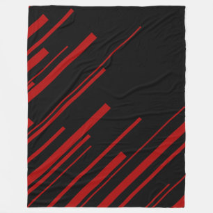 Cobertor De Velo Linhas Diagonais em Vermelho e Negro