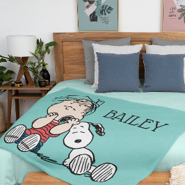 Cobertor De Velo Linus confortado com o ouvido de Snoopy