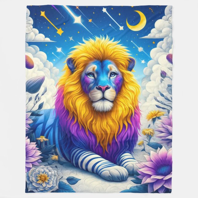 Cobertor De Velo Lion Art (Frente)