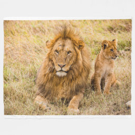 Cobertor De Velo Lion Fleece Blanket