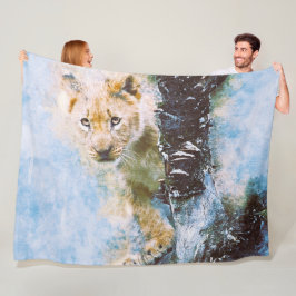 Cobertor De Velo Lion Fleece Blanket