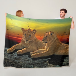Cobertor De Velo Lion Fleece Blanket