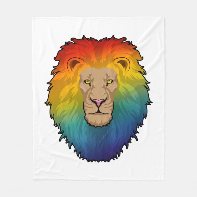 Cobertor De Velo Lion in Rainbow Colours (Frente)