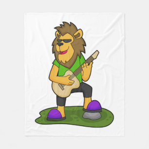Cobertor De Velo Lion Musical Guitar Music