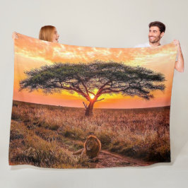 COBERTOR DE VELO LION ON ON THE AFRICAN PLAINS