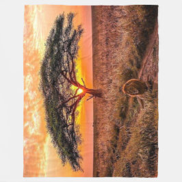 COBERTOR DE VELO LION ON ON THE AFRICAN PLAINS