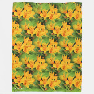 Cobertor De Velo Lírio dos Incas/Alstroemeria amarelo